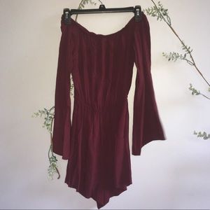 Xhileration burgundy romper